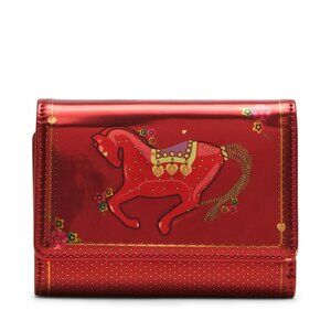 Betsey Johnson Kitsch Chinese New Year Wallet CYN Shiny Red NWT
